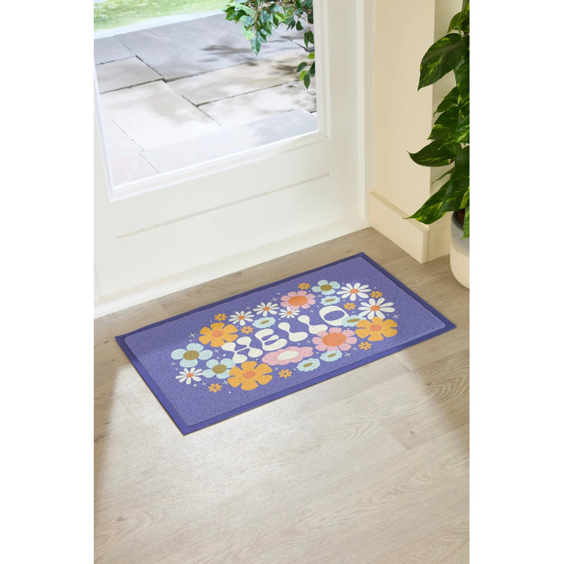 Non-Slip Floral Doormat, 16" x 28"