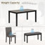 Ensemble de salle à manger de cuisine pour 6 avec banc, chaises en tissu gris ardoise, table rectangulaire, bicolore moderne