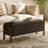 47'' Modern Upholstered Storage Bench With Walnut Wood Legs-1948181145