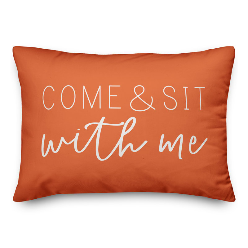  Come and Sit with Me Outdoor Rectangular Pillow Cover and Insert, Orange