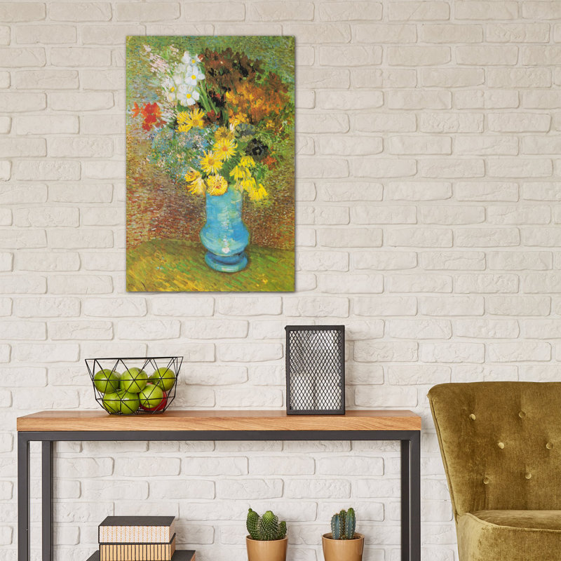 "Vase with Daisies and Anemones" par Vincent Van Gogh, reproduction d'art sur toile, H 12 po x l 8 po x P 0,75 po