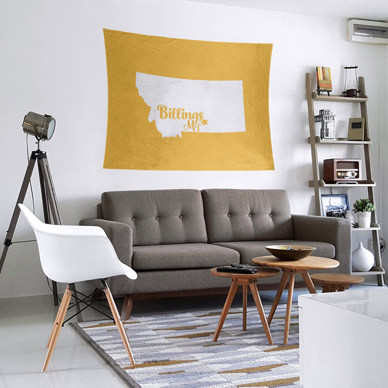 Tapisserie Billings Montana, H 68 po x l 80 po, Jaune