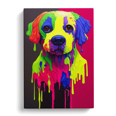 XC1022-1838X Dog Paint Drip No.5 Abstract - Wrapped Canvas Print