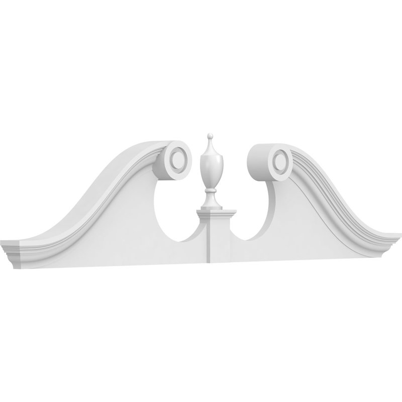 Fronton en PVC de qualité architecturale Rams Head, H 13-1 / 2 po x l 54 po x P 2-3 / 4 po