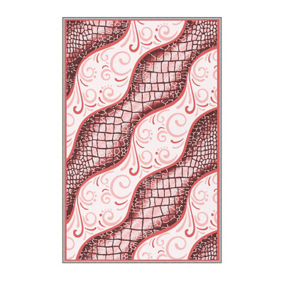 Stylish Woven Carpet, 5.6 x 7.5 Feet, 100% Polyester, 0.3 in Pile Height | Antibacterial, Non-Slip PVC Felt Dot Underside, Machine Washable | 3D Digital Printing, Durable & Easy to Maintain - Perfect for Any Room