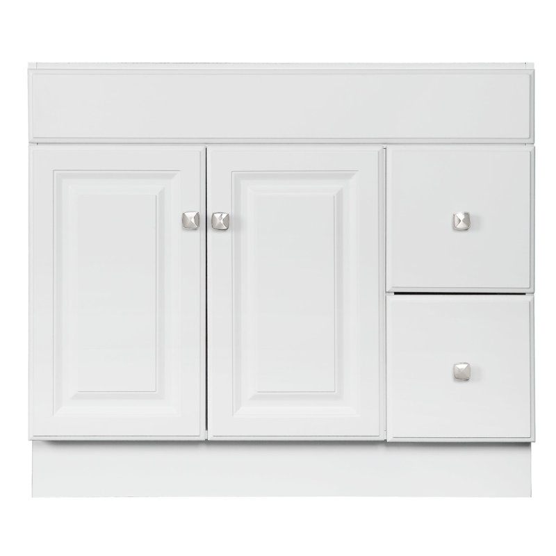 Meuble-lavabo de 36 po Wyndham, entièrement assemblé, blanc
