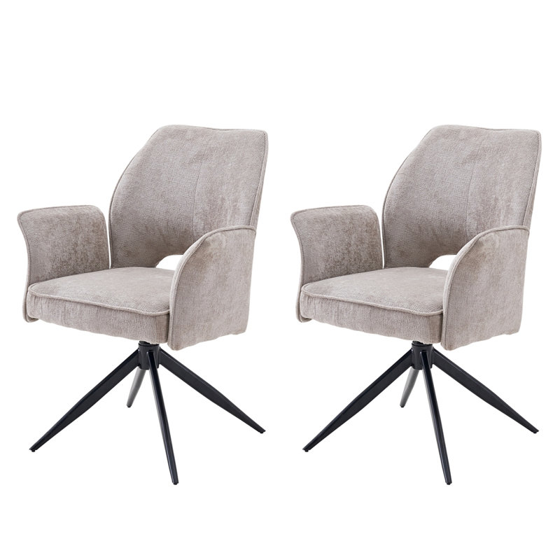 ensemble de 2 chaises de salle à manger à dossier confortable, Gris