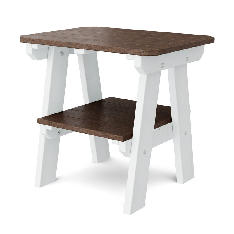 Table de bout à deux niveaux Heritage, Brun Tudor / blanc