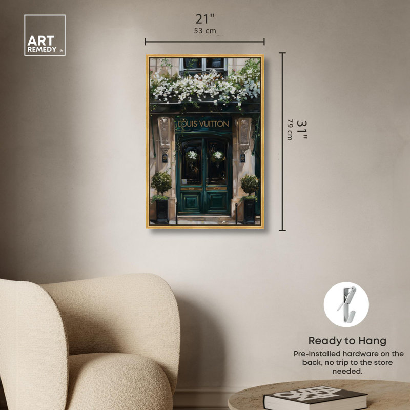 «Spring Emerald Store Canvas Fashion and Glam» par Spring , H 31 po x l 21 po, Cadre flottant doré