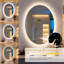 Oval LED Lighted Bathroom Mirror Backlit with Defog Memory Function -1967938283