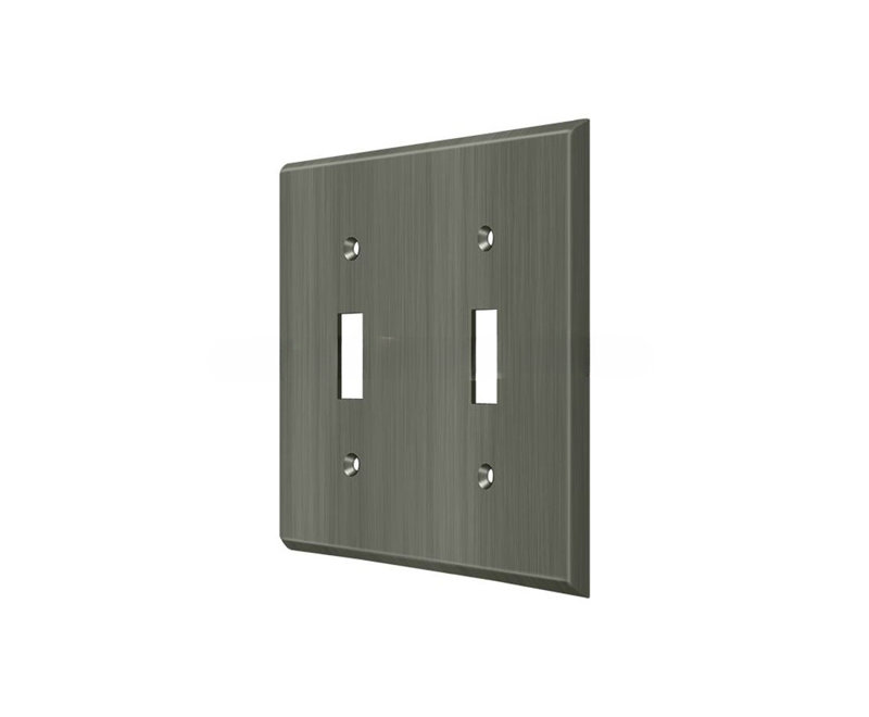 Plaque d'interrupteur double standard DCE4CB85013C496D964C1FB5A5A0E8F9, Antique Nickel
