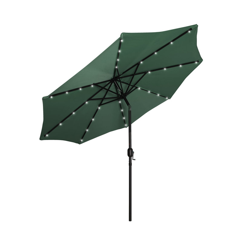 Parasol de marché lumineux 9 pi Addison, Vert foncé, vert
