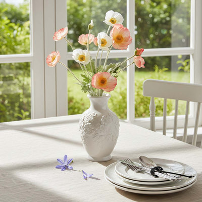 6pcs Poppies Artificial Flowers, Real Touch Poppy Bouquet Fake Poppy Flowers with Stems for Wedding, Home, Party Decoration, Table Centerpiece Arrangement, Mixed Color
