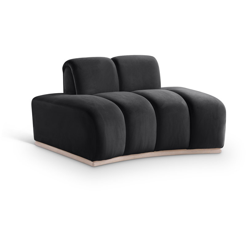 Fauteuil en velours Jace, Velours noir