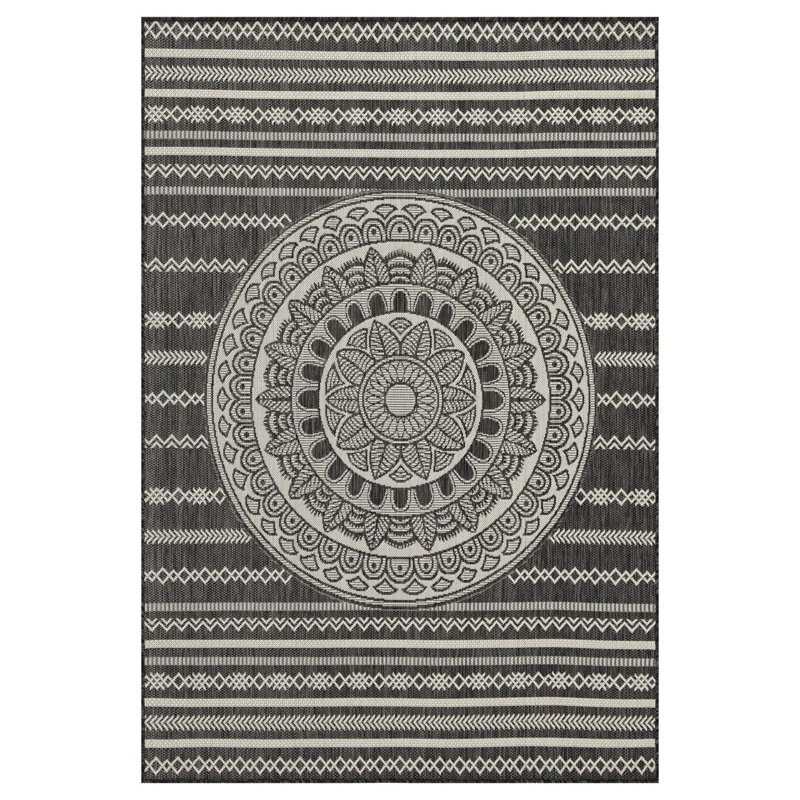 Sunshine GC_HAR2017 Anthracite Indoor/Outdoor Area Rug, Runner 2'7" x 7'3"