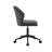 Bradford Contemporary Armless Office Chair with Metal 5-Star Base in Vintage Gray and Black