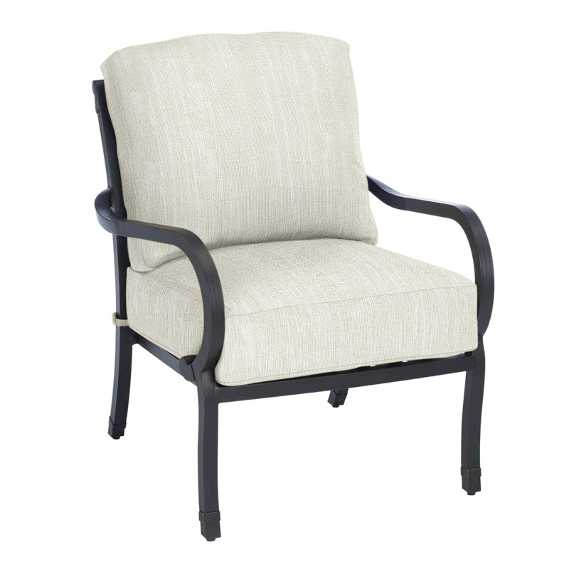 Somerset Patio Chair with Cushions, Natural White, No Welt