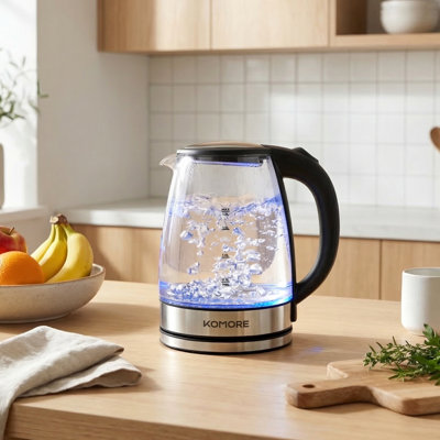 17 Stories 1.8L Stainless Steel + Glass Electric Tea Kettle