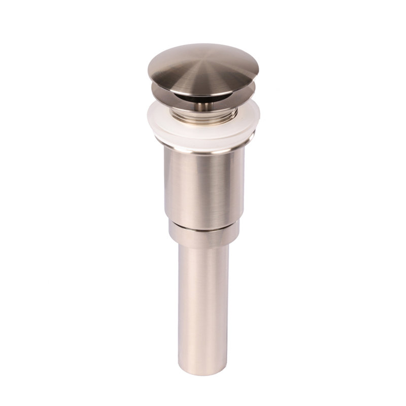 Pop-Up Bathroom Sink Drain, Brushed Nickel, No