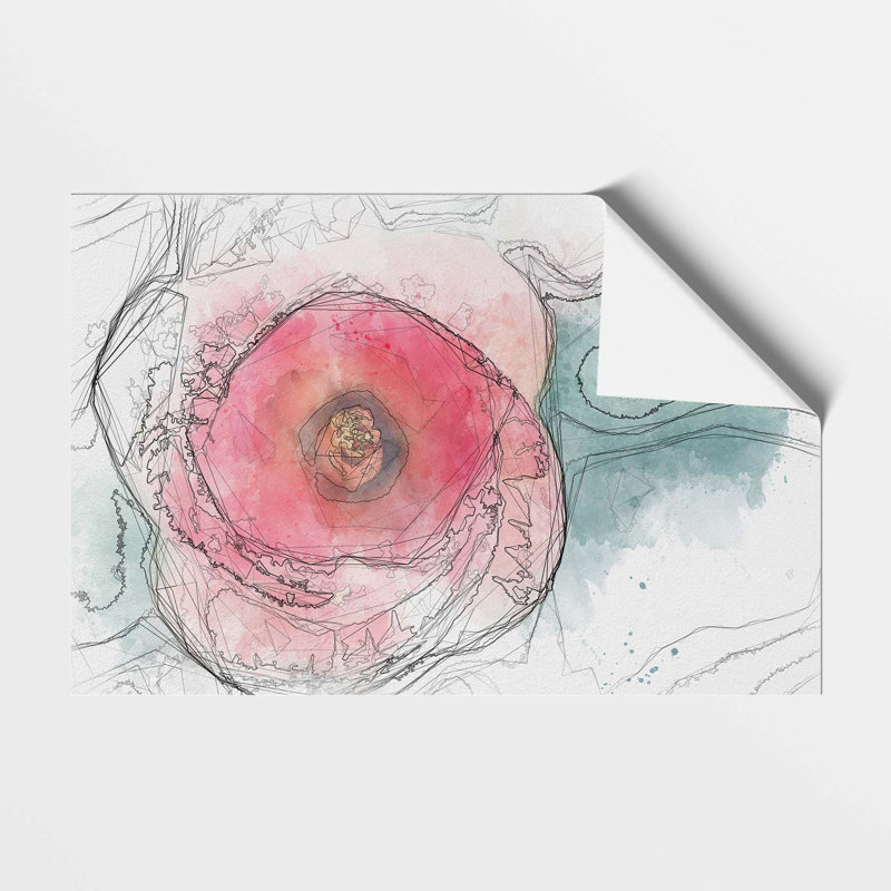 A Pink Hibiscus Flower - Frameless Print, 21 cm H x 29.7 cm W