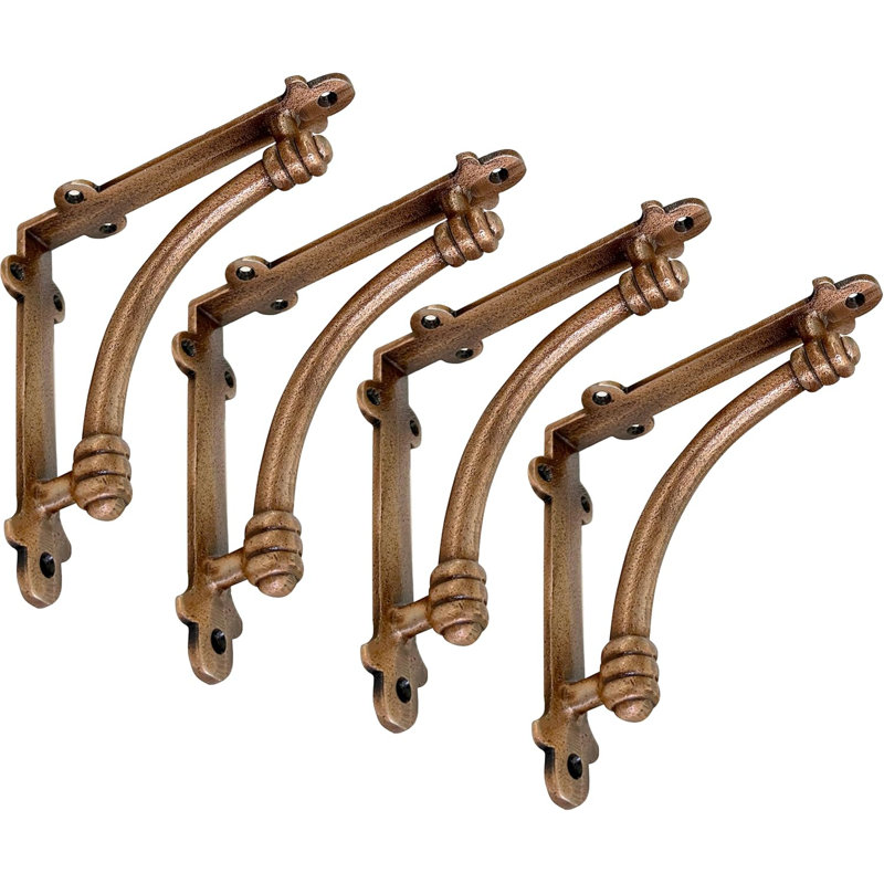 Half Round Shelf Bracket, Antique Copper, Small