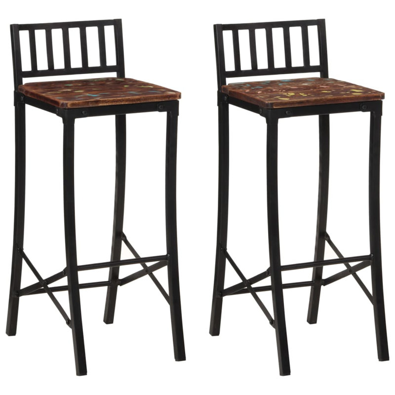 Anouska Counter Stool with Metal Frame, Walnut, 2