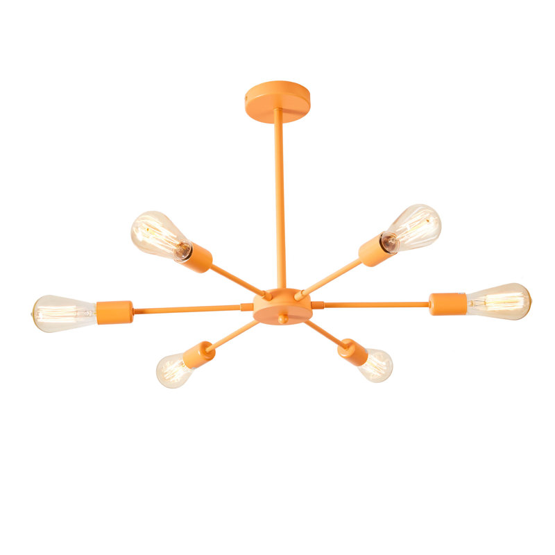 angelo: Lustre moderne à 6 lumières de différentes couleurs ACCUEIL Lane, Orange