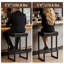 Upholstered Counter Stool with Metal Frame & Footrest, Backless Saddle Seat Counter Height Bar Stools-149472986-149472990-149472988