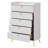 White 5-Drawer Chest with Pull Handles