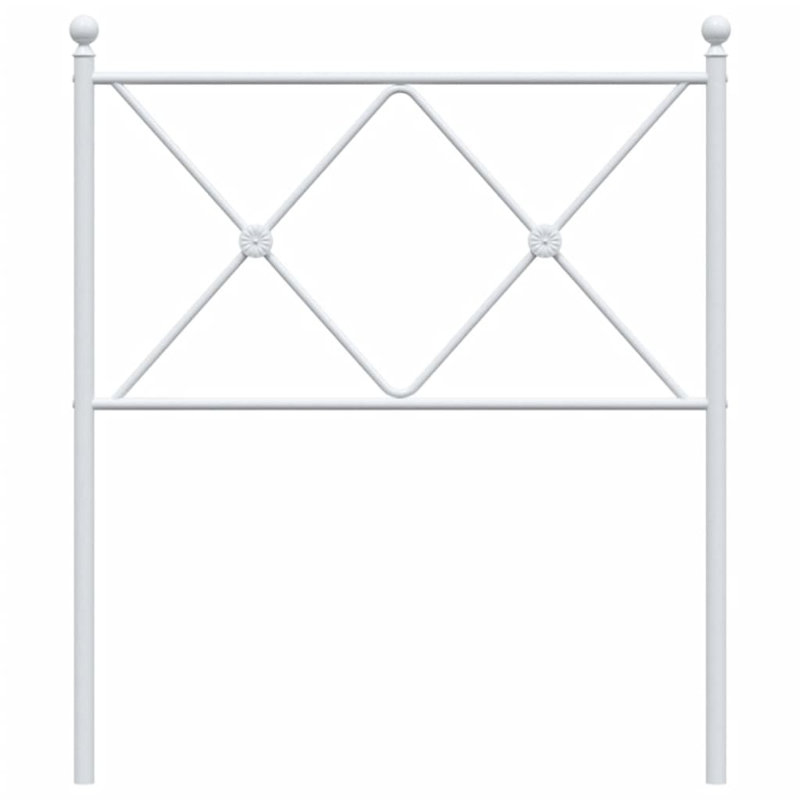 Magreb Metal Headboard, Small Single - 75 x 190 cm, White