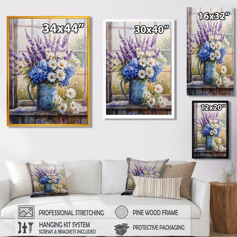 Champlin - art mural floral, Toile tendue, Ne s’applique pas, H 20 po x l 12 po
