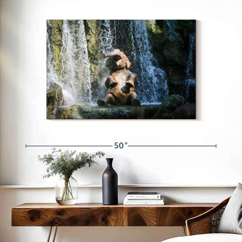 Elephant Bath Time, 26" H x 39" W