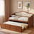 Wooden Daybed With Trundle, 2 Storage Drawers And Upholstered Button Tufted Backrest-572731558