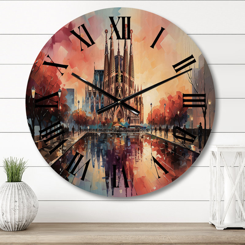 Horloge murale en bois massif Ollyver, Moyenne