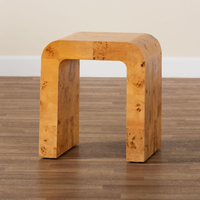 Cain Bali & Pari Revelle Modern And Contemporary Natural Light Mappa Burl Wood End Table