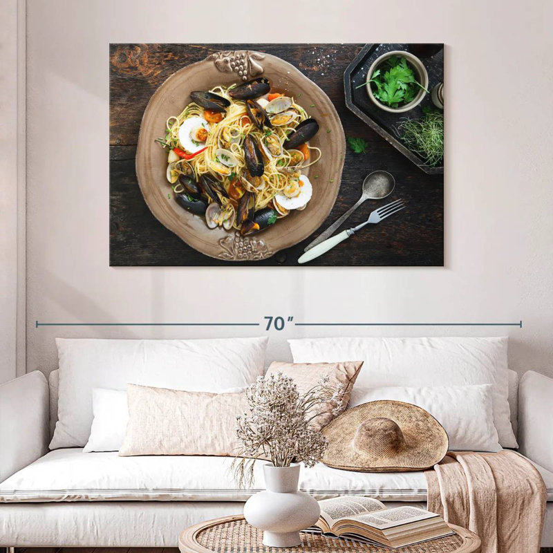 Yarlin Simple Seafood Pasta, 32" H x 48" W