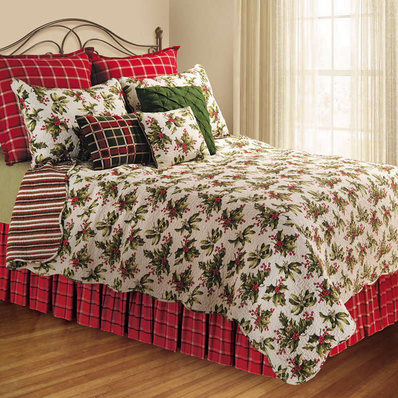Bowdoinham Farmhouse / Country Floral Quilt, Twin Quilt + 1 Sham