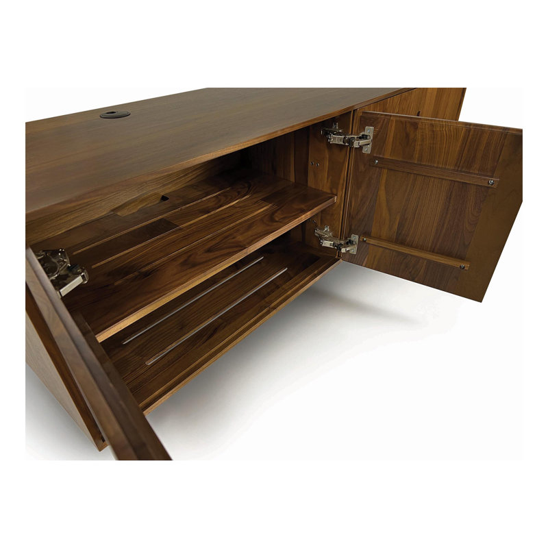 Mansfield Media Console, Natural Walnut, 29.88" H x 79.13" L x 19" W
