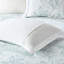 Édredon double en blanc - jupe de lit rembourrée 100% coton avec broderie sur le thème de la plage et 2 taies décoratives-122456406