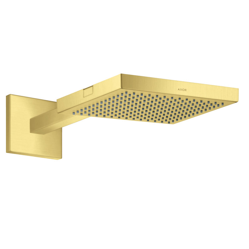 Showersolutions Rain Fixed Shower Head, Brushed Gold Optic
