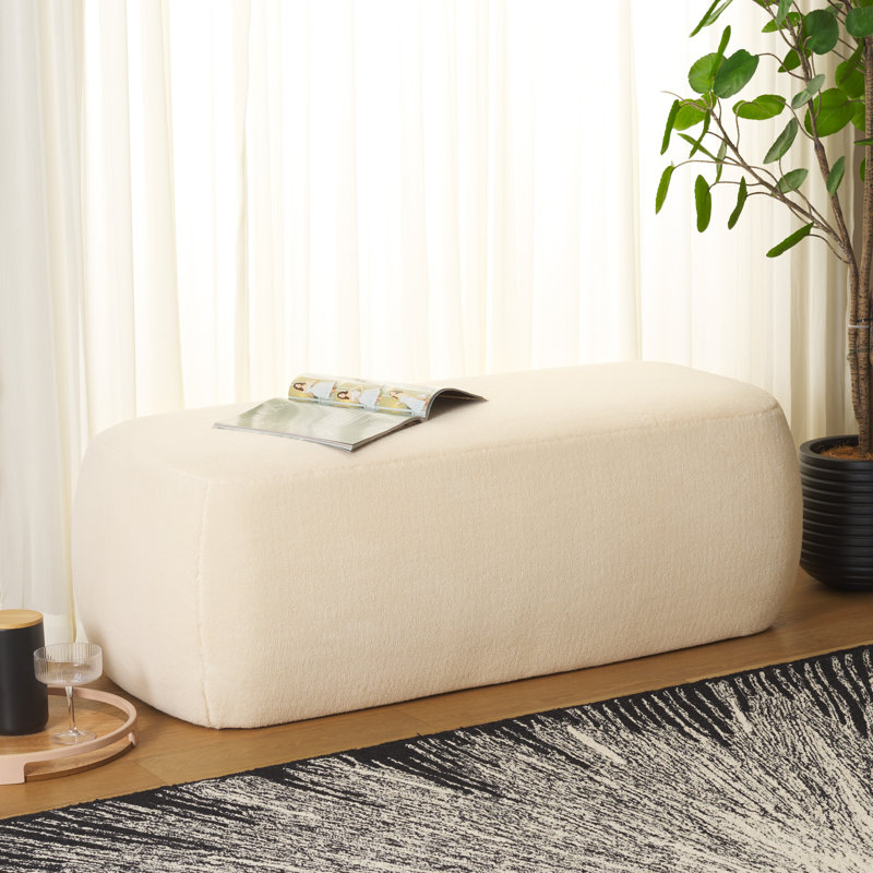 Repose-pieds rectangulaire de 50 po de largeur, Boucle blanc