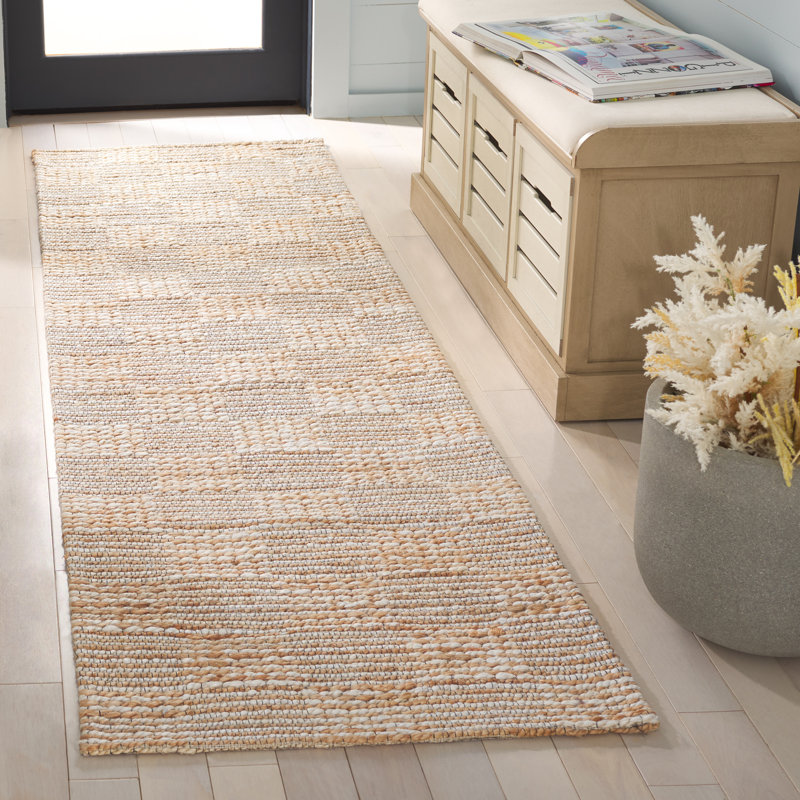 Tapis géométrique en fibre naturelle 567 jacquard, Tapis de couloir 2 pi 3 po x 8 pi