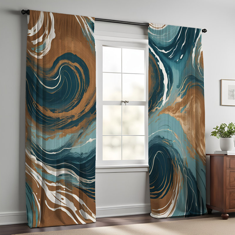 Paire de rideaux semi-transparents en polyester Doy, L 40 po x L 82 po