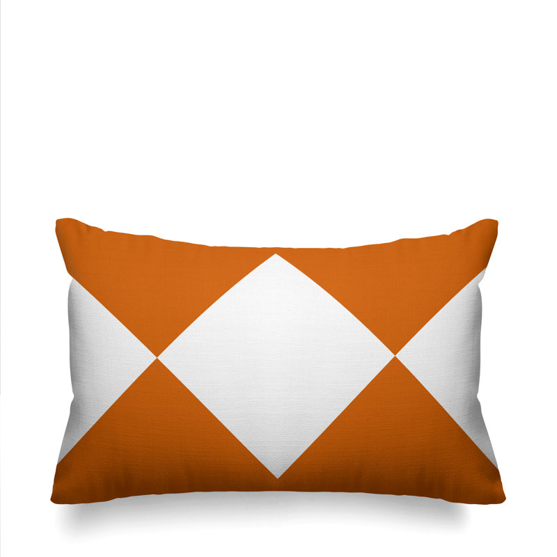 Coussin décoratif à motif géométrique intérieur / extérieur Alexis Diamond, Orangé