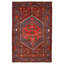 Tapis rouge foncé noué à la main One Of Kind Andelz 4 pi 1 po x 6 pi 3 po