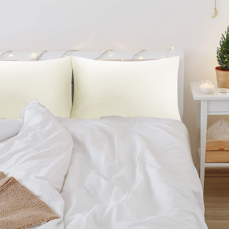 Feival Cotton Blend/Polyester Pillow Case, Cream