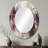 Prassede Modernist Expressions V - Midcentury Modern Unique Wall Mirror Decor, Purple Large Mirror, Printed Metal Art-2006157070-2006157071