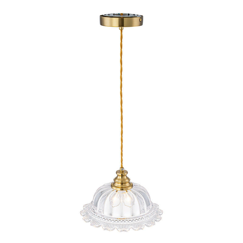 Luminaire suspendu en verre transparent à 1 lumière dans la salle à manger Dansby 