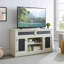 Meuble télé, console télé et média en relief avec espace de rangement ouvert et fermé et porte coulissante-1895648671