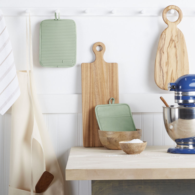 KitchenAid Ribbed Soft Silicone Potholder, Pistachio